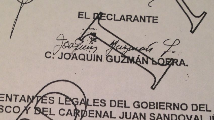 El Chapo's signature can be seen on the deposition
