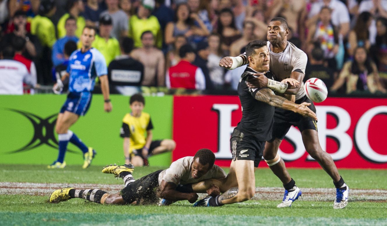 New Zealand's World Cup winning star Sonny Bill Williams was kept well shackled by the Fijian defense in the final.  
