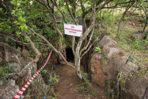 Entrance to Rising Star cave, where Lee Berger's team of 'underground astronauts' discovered the largest collection of hominin remains ever discovered on the African continent, in 2013.