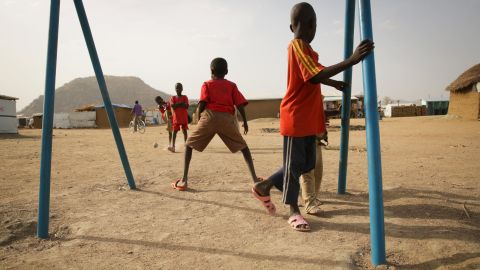 Children play in the Minawao refugee camp in Cameroon.