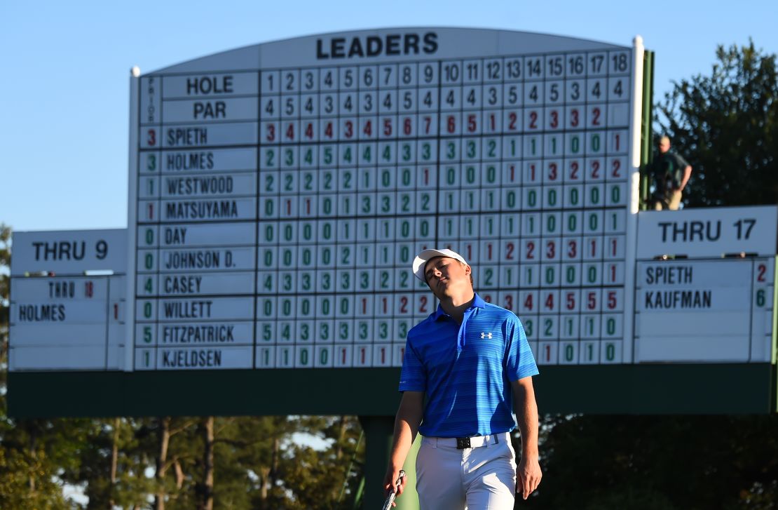 Spieth was poised to become the first back-to-back wire-to-wire Masters champion.