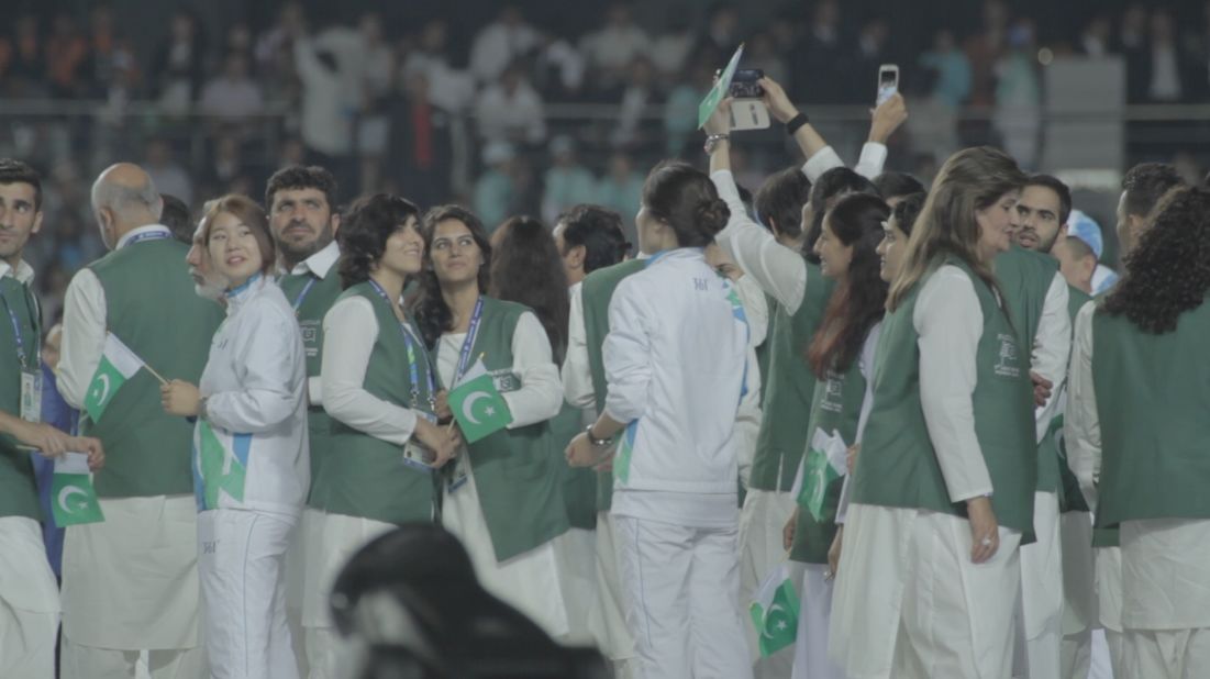 At the opening ceremony for the 2014 Asian Games in South Korea.