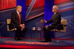 Donald Trump attends CNN's Town Hall with Anderson Cooper on Tuesday, April 12, 2016. Nancy Borowick for CNN