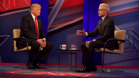 Donald Trump attends CNN's Town Hall with Anderson Cooper on Tuesday, April 12, 2016. Nancy Borowick for CNN