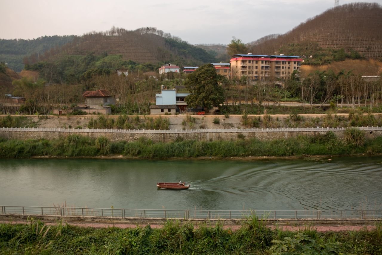 Girls say they are tricked or drugged, then taken across the border by boat, motorbike or car. This river marks the boundary between China and Vietnam in Lao Cai, and is frequently crossed by smugglers. 