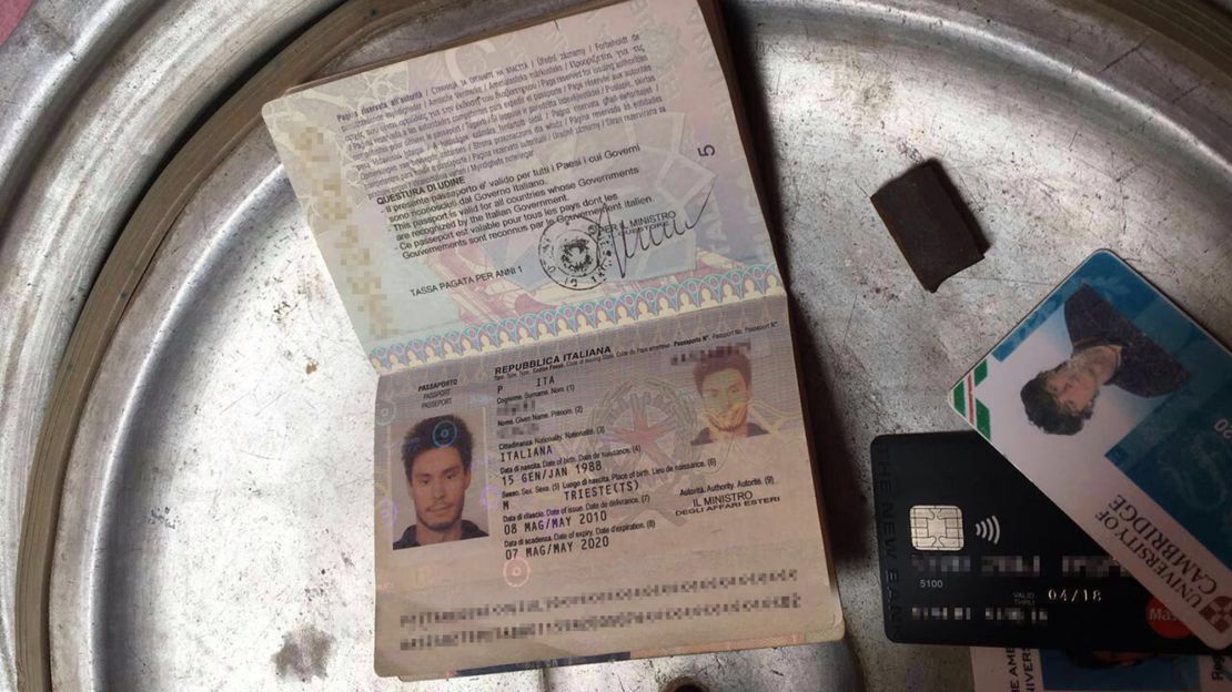 Police said they found Giulio Regeni's passport at the home of Rasha Tarek's aunt.