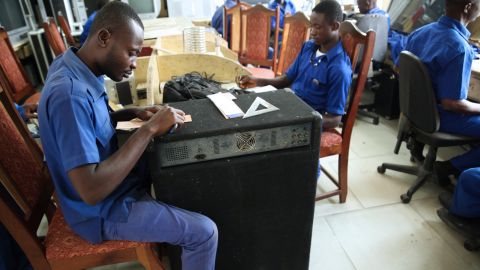 Apprentices work at the Apostle Safo Technology Research Center in Gomoa Mpota, Ghana.