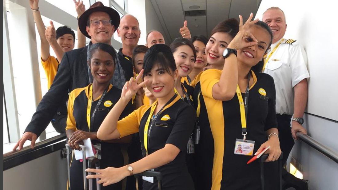 Singapore Airlines owns low-cost carrier Scoot, which was awarded for Value and Safety in Low-Cost Airlines (Asia). CNN's Richard Quest (pictured left, in hat) flew with them during his budget <a href="https://www.cnn.com/2016/04/14/aviation/business-traveler-round-the-world-quest/index.html" target="_blank">round-the-world trip</a> in 2016. 