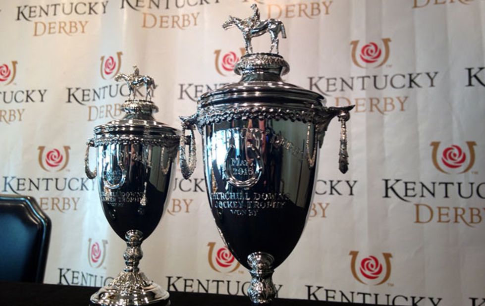 Kentucky Derby's 14-karat gold trophy at Churchill Downs.