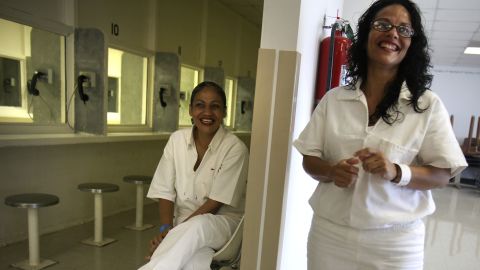 Elizabeth Ramirez, right, and Cassandra Rivera are pictured in prison in 2012.