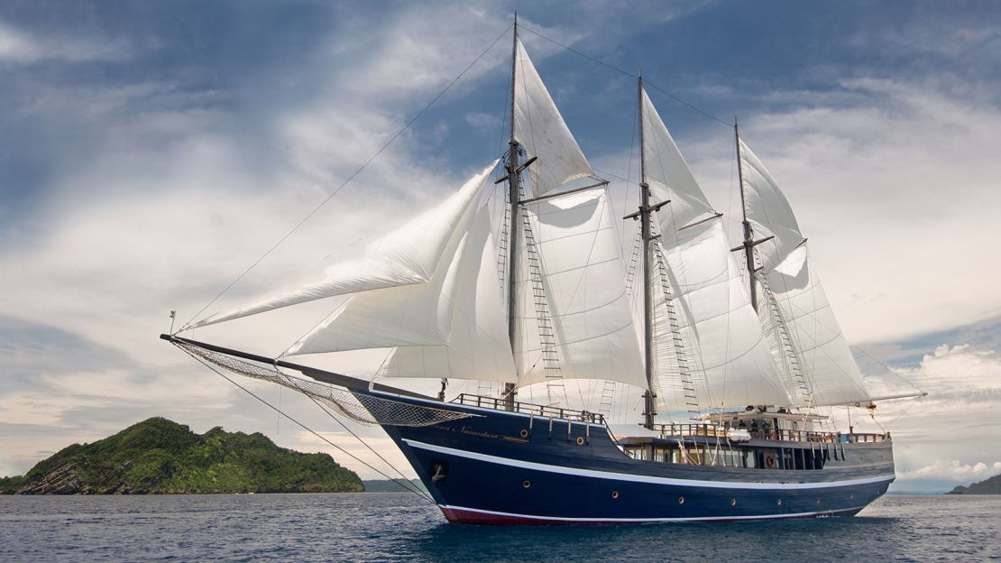 The Dewi Nusantara looks fresh off the set of "Pirates of the Caribbean." 