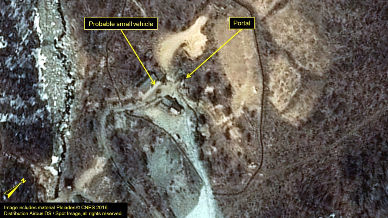 The images are said to show small vehicles, a support building and portal.