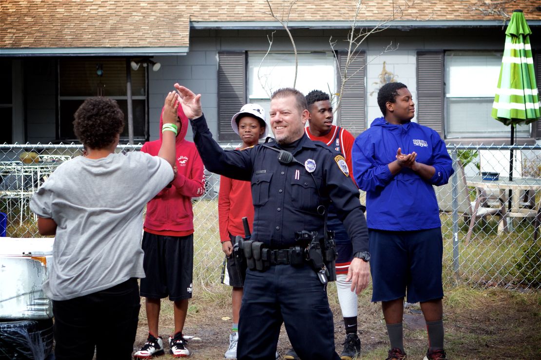 Officer White hopes the basketball courts in his city will become a model for the country.