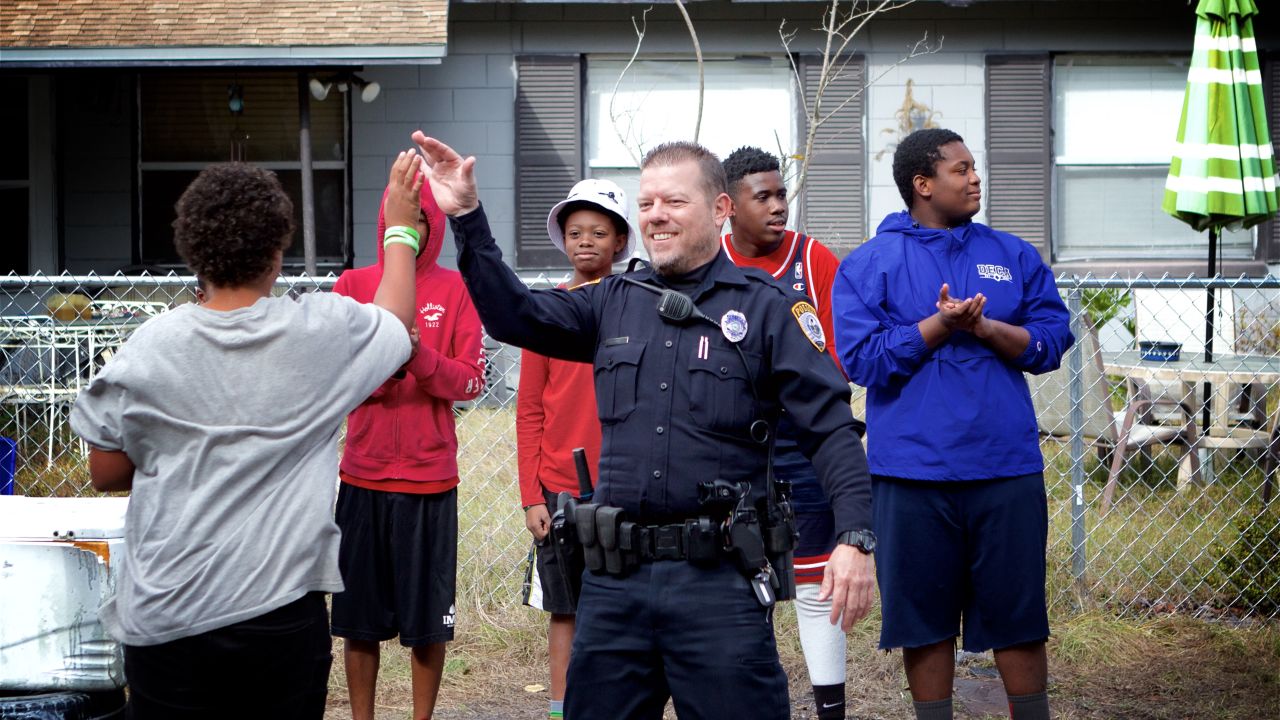 Officer White hopes the basketball courts in his city will become a model for the country.