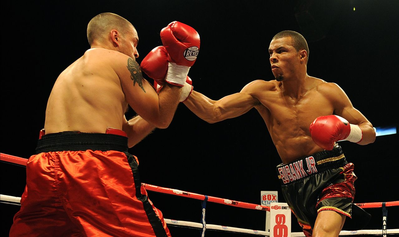 "I feel it was a one-sided fight," Eubank Jr said of Blackwell. "I won pretty much every round. <br />"But at the same time, the true grit and determination Nick showed on the night made it an amazing event. To see someone who wasn't winning, but who wouldn't give up -- that's what boxing's all about."<br />Eubank Jr. is pictured right fighting Ivan Jukic of Croatia in 2014.