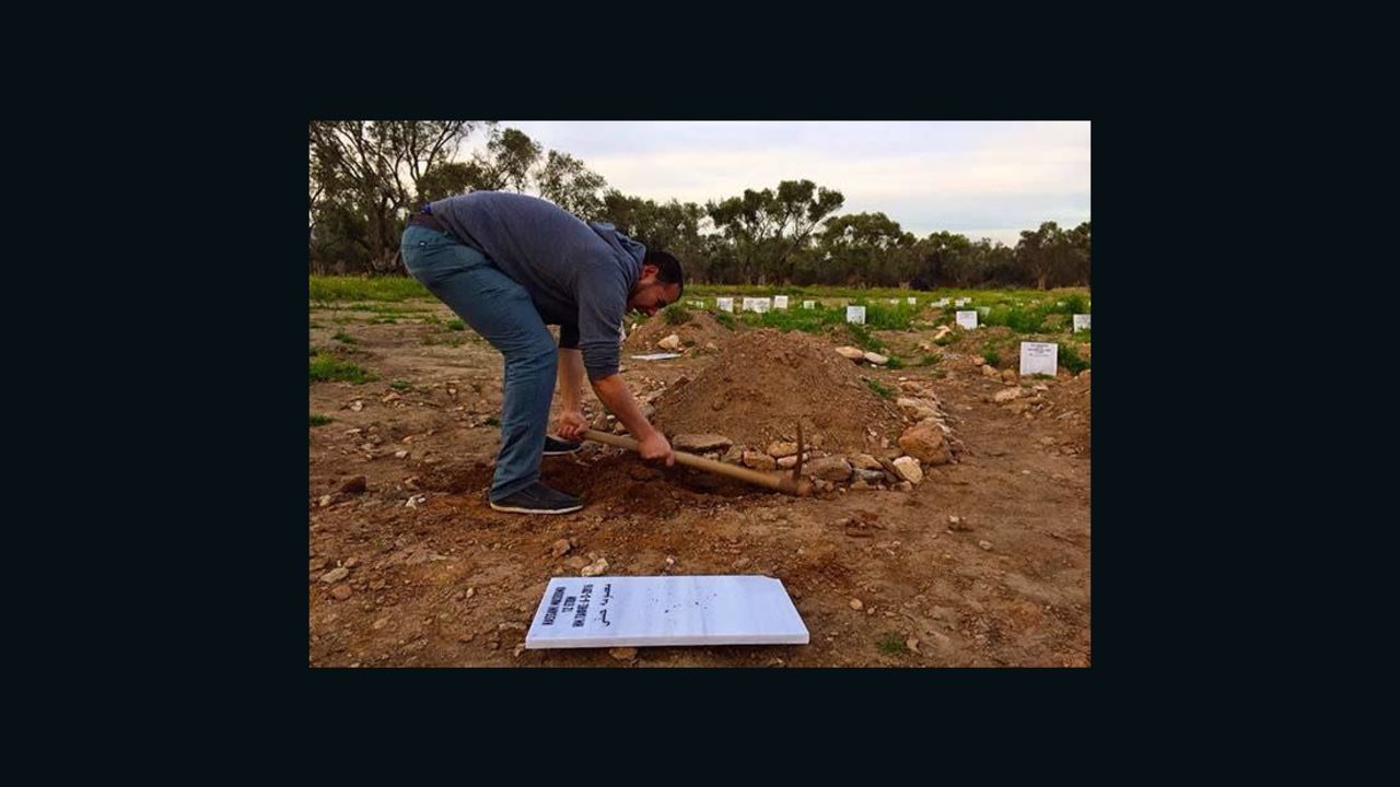 Mustafa Dawa digs graves but also conducts Muslim burial rites for refugees who failed to make the crossing.