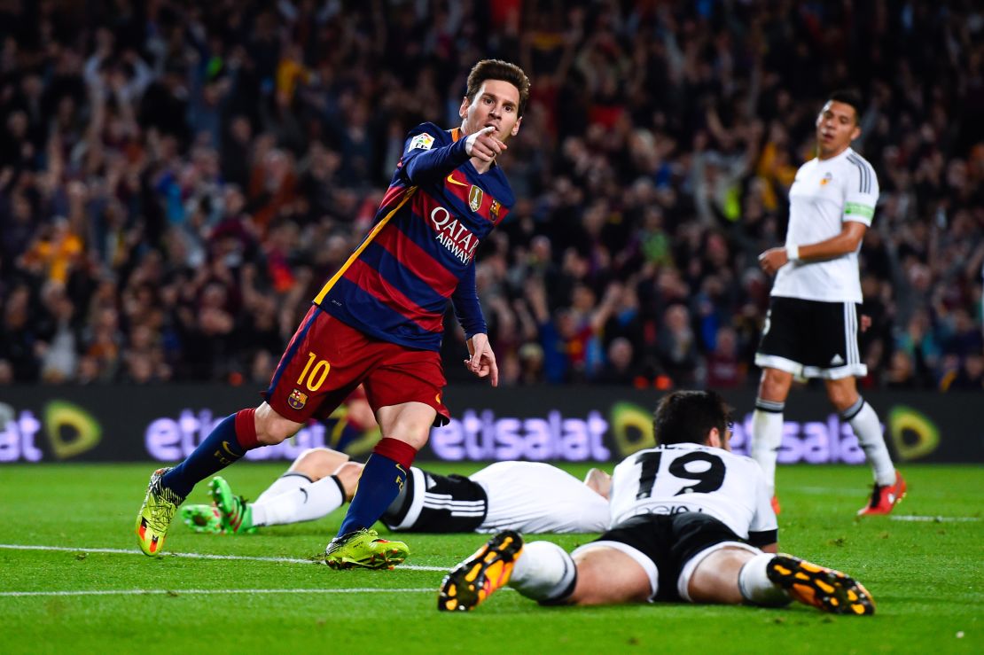 Lionel Messi celebrates his 500th goal for club and country but it was not enough to rescue his side in the Nou Camp.
