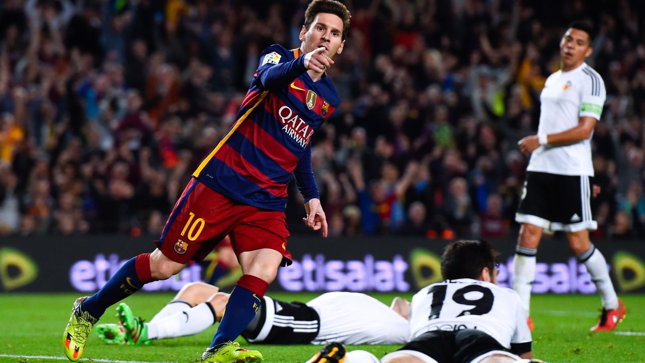 Lionel Messi celebrates his 500th goal for club and country but it was not enough to rescue his side in the Nou Camp.
