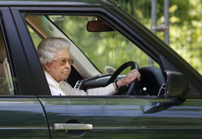 Queen Elizabeth II drives a Range Rover at the International Carriage Driving Grand Prix event of the Royal Windsor Horse Show. Along with Jaguar, Land Rover is the only automotive manufacturer to hold all three Royal Warrants from Her Majesty The Queen, His Royal Highness The Duke of Edinburgh and His Royal Highness The Prince of Wales.