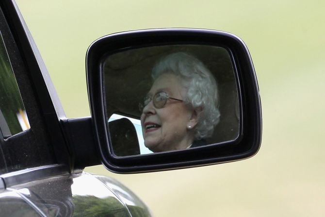 Queen Elizabeth II drives her Range Rover as she attends Windsor Horse Show on May 12, 2011 in Windsor, England.  