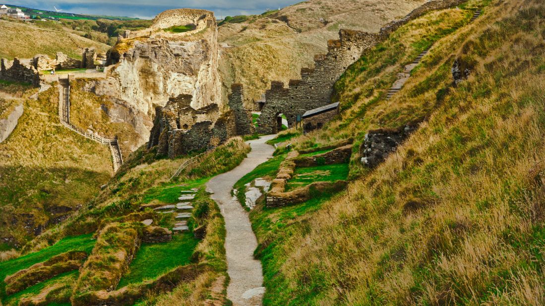 Legend says <a href="http://www.english-heritage.org.uk/visit/places/tintagel-castle/" target="_blank" target="_blank">Tintagel Castle</a>, a medieval structure on a rugged coastline of North Cornwall, is the birthplace of King Arthur. Below the castle is Tintagel Beach with emerald water and Merlin's Cave, a hiding place for infant Arthur in poet Alfred Lord Tennyson's "Idylls of the King."