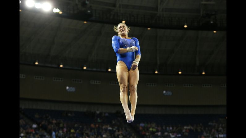 Florida's Bridget Sloan competes on the vault during the NCAA women's gymnastics championships on Saturday, April 16, in Fort Worth, Texas.