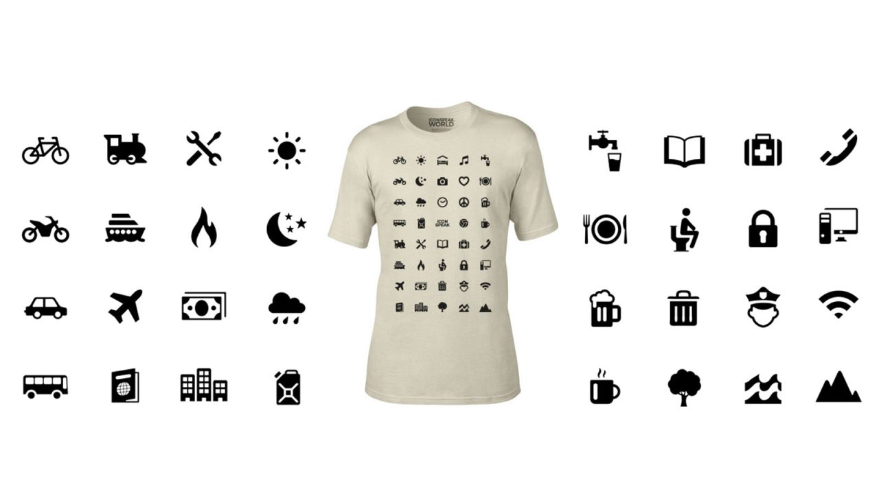 Nearly 40 symbols can aid conversations about travel basics such as hotels, transport, food, beer and Wi-Fi.