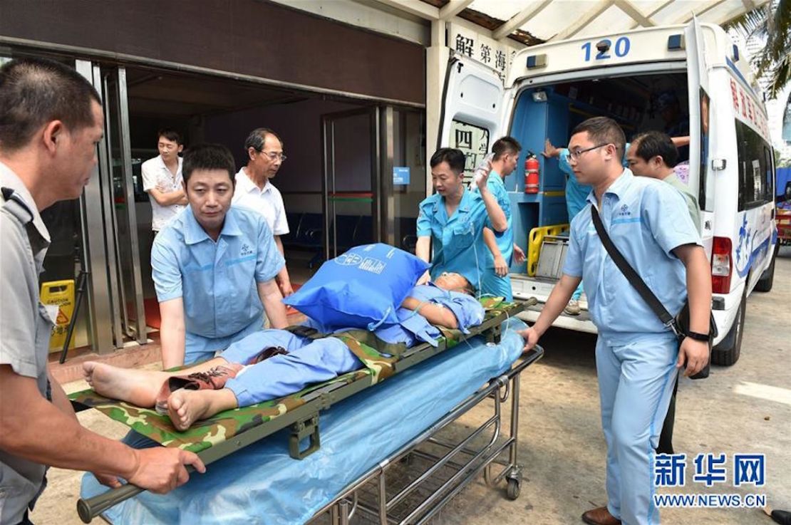 The three patients were transported to a hospital on Hainan island, according to state-run media.
