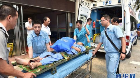 The three patients were transported to a hospital on Hainan island, according to state-run media.
