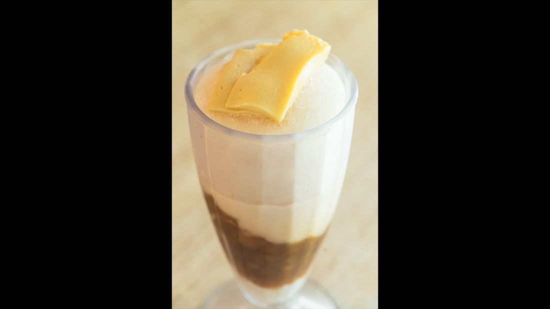 The "minimalist halo-halo" at Razon's whittles down the icy dessert's appeal to four ingredients: tender bananas, macapuno, milk and flan.