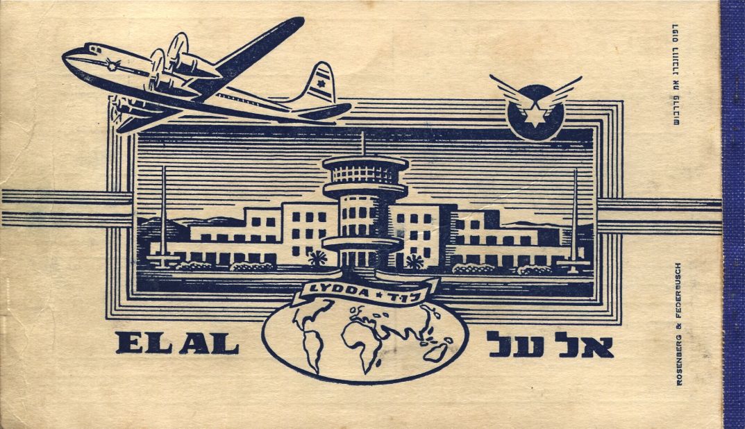 Goldman says he's trying to save historical documents -- like this old El Al ticket -- from the "thrower-outers."