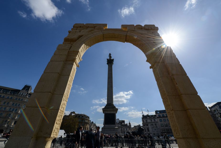 The replica is intended as an act of defiance against ISIS.  