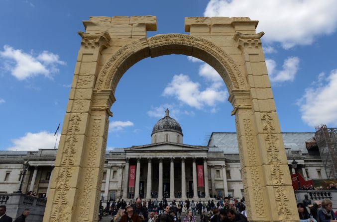 The scale reproduction of the 2,000 year old monument was created using state-of-the-art 3-D printing and carving technologies.