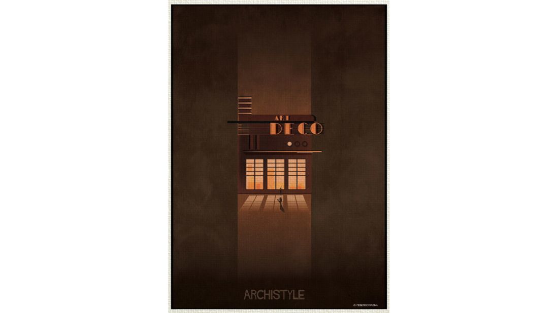 Artist Federico Babina uses illustrations to depict different architectural styles. 