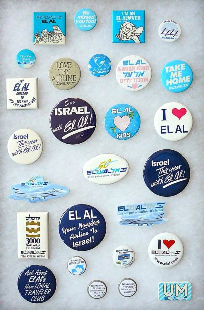 Goldman has a large collection of airline badges.