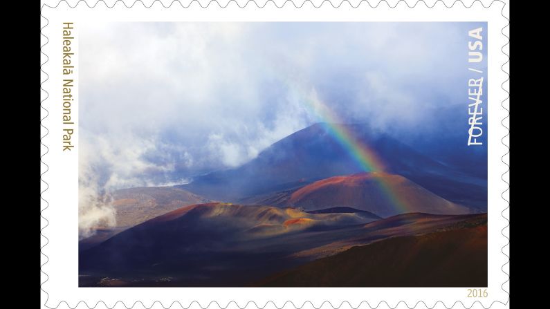 The late afternoon sun shining into a rainstorm created these rainbows over the crater at Haleakalā National Park on the Hawaiian island of Maui. Photographer Kevin Ebi, who lives near Seattle, took the picture. 