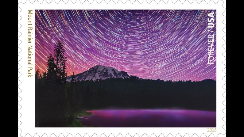 A star trail photograph comprised from 200 images is the creation of Matt Dieterich of Pittsburgh, who worked at Mount Rainier as an intern with the National Park Service Geoscientist-in-the-Parks program. 