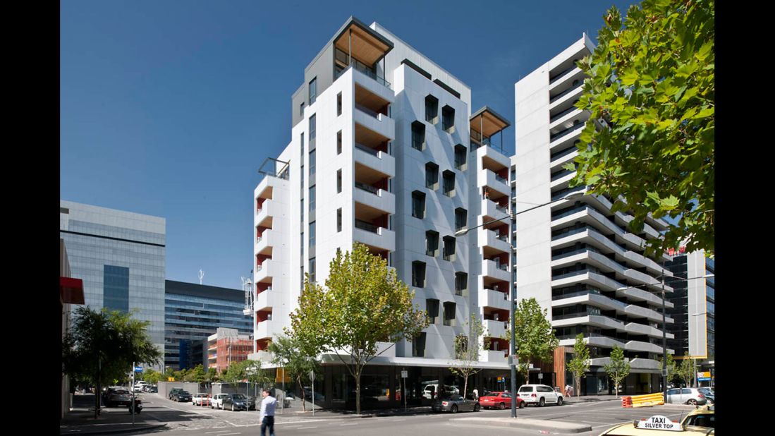 Made from cross laminated timber (CLT), it is a 32.2-meter-high, 10 story apartment block. It is also the first Australian building to be made from CLT. 