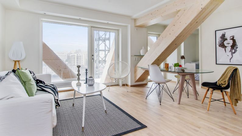 The Treet is a 14 story luxury apartment in Norway. With a focus on energy consumption and sustainable development. The building comprises a mix of cross-laminated timber and glulam, built on concrete ground floor. 
