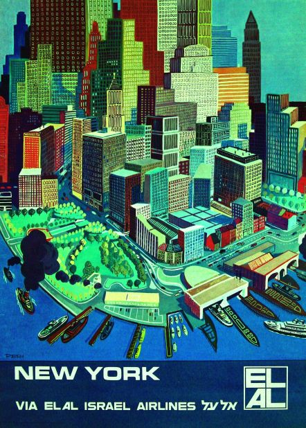 Rosenfeld also designed this 1960s poster of New York. Goldman says posters are hard to come by, because they're sought after by both aviation collectors and poster collectors.