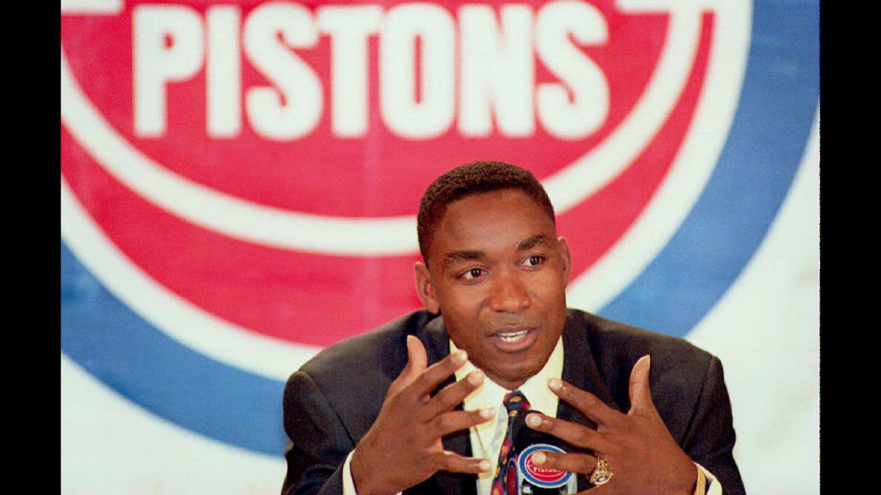 On May 11, 1994, Detroit Pistons' captain Isiah Thomas, then 32, announced his retirement from basketball at the Palace of Auburn Hills in Detroit. Thomas played 13 years and won two NBA championships, all with the Pistons.