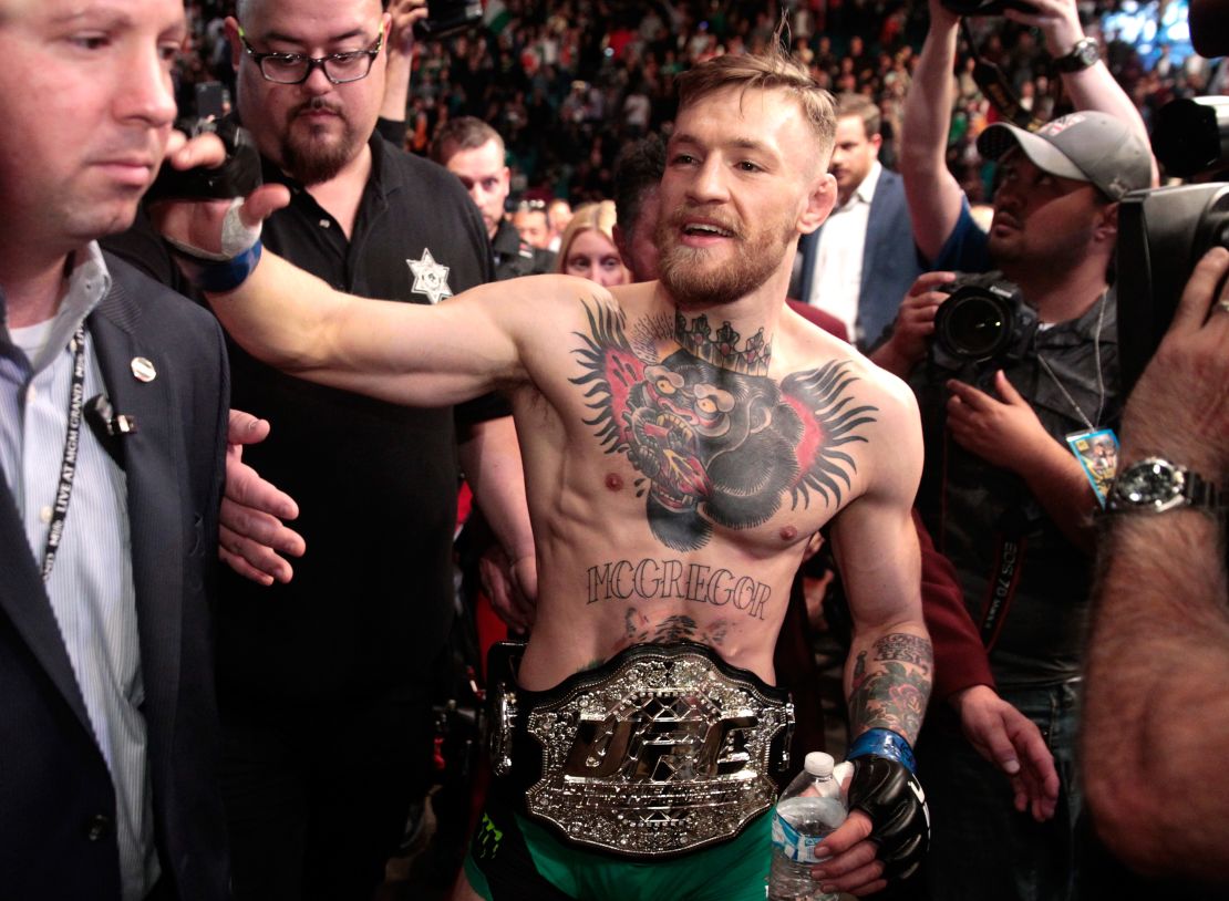 Conor McGregor after his victory over Jose Aldo in December.