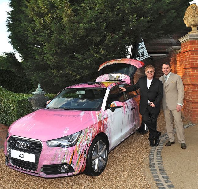 Damien Hirst's spin painted Audi A1 raised £350,000 (over $500,000) in a charity auction held by Elton John in 2010. 