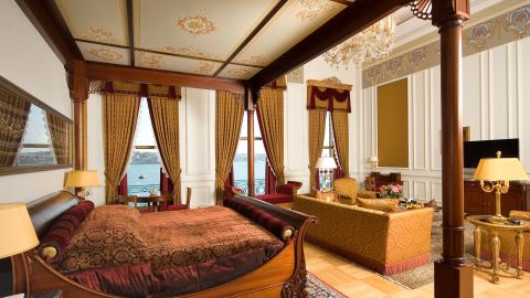 The Sultan Suite overlooks the Bosphorus.