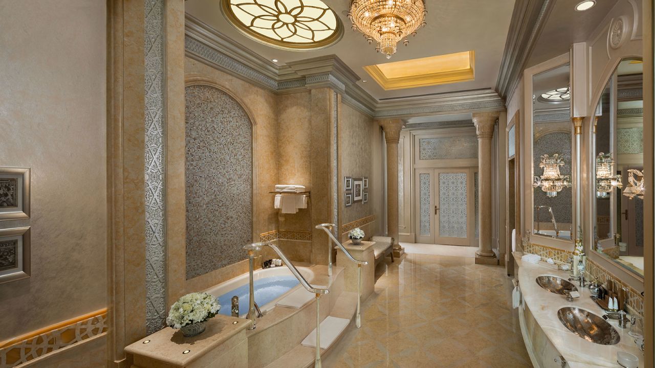 As well as lavish bathrooms, the Palace Suite has an elegant dining room and pantry. Plus a 24-hour butler. All that for $15,000.