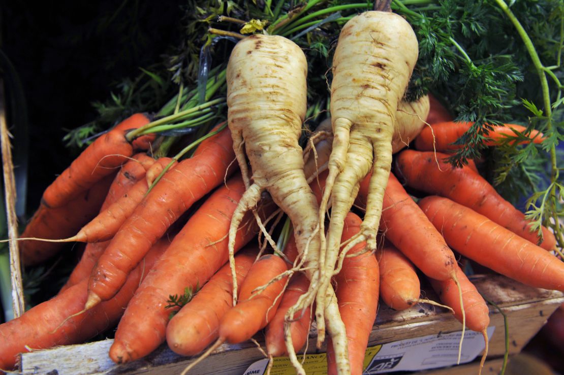Pairing nutritious foods like carrots and parsnips with something sweeter, like a dipping sauce, is a way of helping kids warm up to healthier choices.