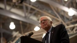 Democratic presidential candidate Bernie Sanders speaks at a rally at the Rec Hall at Penn State University on April 19, 2016 in University Park, Pennsylvania.