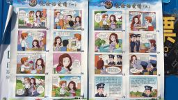 China's government workers are being warned off dating handsome foreigners who may turn out to be spies.  A 16-panel comic book-style poster that's been widely displayed across Beijing tells the story of an attractive young female civil servant -- Xiao Li or Little Li --  who is wooed by a red-haired foreigner posing as a visiting scholar.
