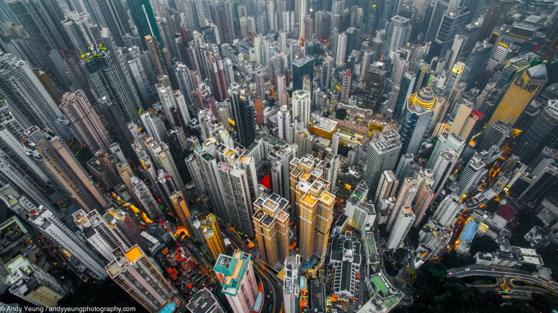 "Most of my photographs of Hong Kong were captured during the blue hour, which is the period of twilight at dawn each morning and dusk each evening," says Yeung.