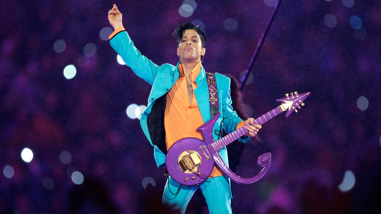 Prince performs at Super Bowl XLI at Dolphin Stadium in Miami in 2007.